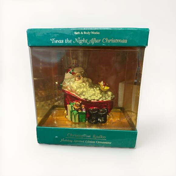 Christopher Radko Santa Tub Bubbles Handblown Christmas Ornament NIB 2000 VTG - Picture 1 of 9